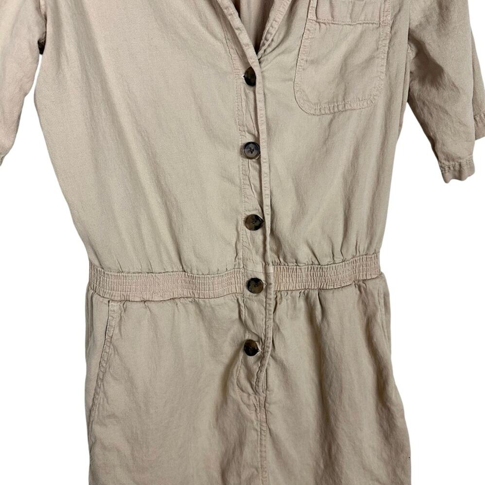 Faherty Arlie Beige Romper Shorts Size Medium - Picture 6 of 11